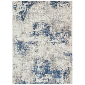Modern Rug, Abstract Rug for Bedroom, & Living Room, Stain-Resistant Modern Rug, 7mm Thick Blue Rug-80cm X 150cm