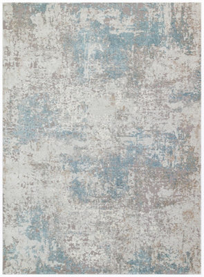 Modern Rug, Abstract Rug for Bedroom, & Living Room, Stain-Resistant Rug, 7mm Thick Teal Abstract Rug-160cm X 220cm