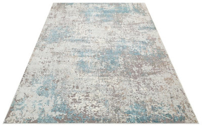Modern Rug, Abstract Rug for Bedroom, & Living Room, Stain-Resistant Rug, 7mm Thick Teal Abstract Rug-200cm X 300cm
