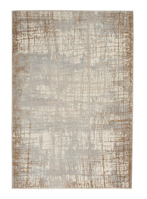 Modern Rug, Anti-Shed Abstract Rug for Bedroom, & Living Room, Modern Dining Room Rug, Ivory Taupe Rug-122cm X 183cm