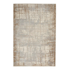 Modern Rug, Anti-Shed Abstract Rug for Bedroom, & Living Room, Modern Dining Room Rug, Ivory Taupe Rug-122cm X 183cm