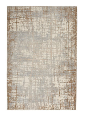 Modern Rug, Anti-Shed Abstract Rug for Bedroom, & Living Room, Modern Dining Room Rug, Ivory Taupe Rug-244cm X 305cm