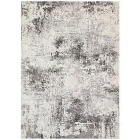 Modern Rug, Anti-Shed Abstract Rug for Bedroom, & Living Room, Modern Rug for Dining Room, 7mm Grey Rug-275cm X 380cm