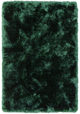 Modern Rug, Anti-Shed Luxurious Rug for Bedroom, Plain Emarald DiningRoom Rug, 75mm Pile Plain Shaggy Rug-120cm X 170cm