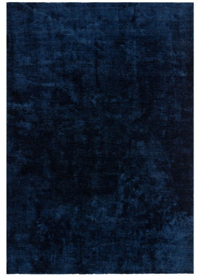 Modern Rug, Anti-Shed Plain Rug for Bedroom, & LivingRoom, Modern Rug, 13mm Thickness Navy Plain Rug-120cm X 170cm