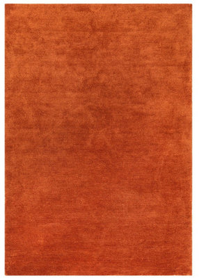 Modern Rug, Anti-Shed Plain Rug for Bedroom, & LivingRoom, Modern Rug, 13mm Thickness Rust Plain Rug-160cm X 230cm