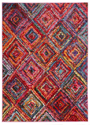 Modern Rug, Chequered Rug for Bedroom, Living Room, & Dining Room, 7mm ...