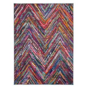 Modern Rug for Bedroom & Living Room, Stain-Resistant Dining Room Rug, 7mm Thick Multicolor Geometric Rug-120cm X 170cm