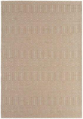 Modern Rug, Handmade Wool Rug for Bedroom, & LivingRoom, Geometric Rug, 4mm Thickness Taupe Geometric Rug-100cm X 150cm