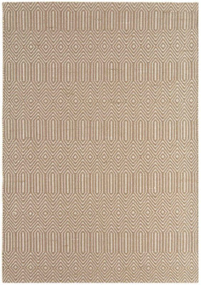 Modern Rug, Handmade Wool Rug for Bedroom, & LivingRoom, Geometric Rug, 4mm Thickness Taupe Geometric Rug-120cm X 170cm