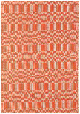 Modern Rug, Handmade Wool Rug for Living Room, Easy to Clean Cotton Geometric Rug, 4mm Thick Orange Rug-120cm X 170cm