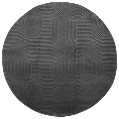 Modern Rug IZA Short Pile Scandinavian Look Anthracite size 100 cm