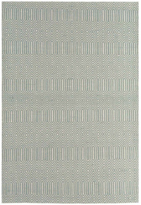 Modern Rug, Luxurious Wool Rug for Bedroom, & LivingRoom, Cotton Geometric Rug, Duck Egg Geometric Rug-66cm X 200cm (Runner)