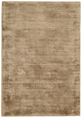 Modern Rug, Plain Rug for Bedroom, & Living Room, Viscose Rug, Easy to Clean Plain Rug, Gold Classy Rug-160cm X 230cm