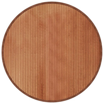 Modern Rug Round Brown 100 cm Bamboo - Durable