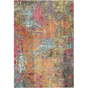 Modern Rug, Stain-Resistant Turkish Rug with 6mm Thick, Abstract Graphics Rug for Bedroom, & Dining Room-122cm (Circle)
