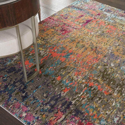Modern Rug, Stain-Resistant Turkish Rug with 6mm Thick, Abstract Graphics Rug for Bedroom, & Dining Room-61cm X 183cm (Runner)