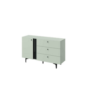 Modern Sage Green Milano Sideboard with Shelve and Drawers - Sleek Storage (H)840mm (W)1380mm (D)410mm, Contemporary Appeal