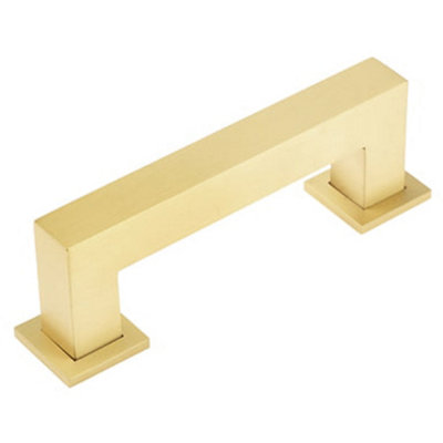 Modern Satin Brass Cabinet Handle 96mm for Elegant Interiors - Kitchen Drawer Pull Handle