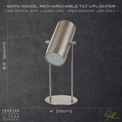 Modern Satin Nickel Adjustable Tiltable Rechargeable LED Table/Desk ...