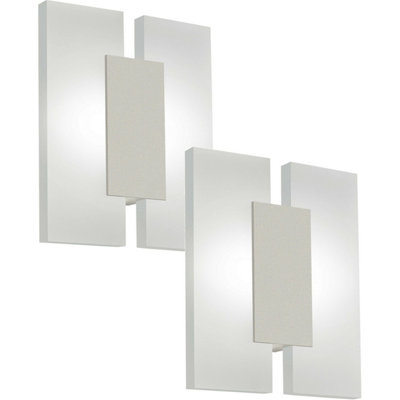 Modern Satin Nickel LED Wall Light 2-Pack with 4.5W Bulbs Included