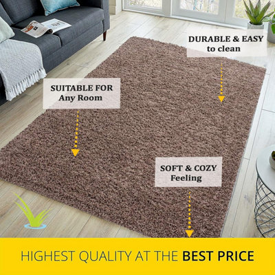 Modern Shaggy Rug - 5cm Thick Pile Soft Touch Washable Area Rugs carpet ...
