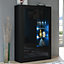 Modern Sideboard Display Cabinet Cupboard TV Stand Living Room High Gloss Doors - Black