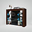 Modern Sideboard Display Cabinet Cupboard TV Stand Living Room High Gloss Doors - Walnut & Black