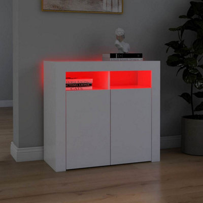 MODERN SIDEBOARD WITH LED LIGHTS WHITE 80X35X75 CM