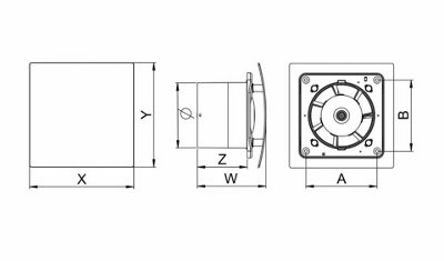 Modern Silent Bathroom Extractor Fan 100mm with Silver Front - 3