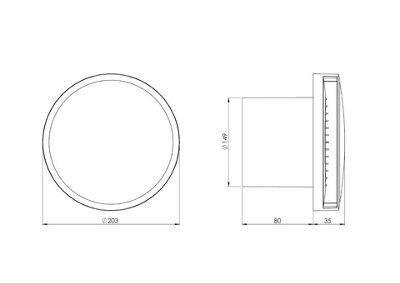 Modern Silent Round Bathroom Extractor Fan 150mm / 6" with Gold Front