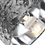 Modern Silver Crushed Velvet 14" Table/Pendant Lampshade with Shiny Silver Inner