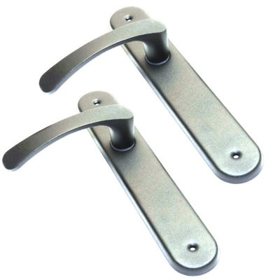 Modern Silver Interior Door Handle Set with Sleek Lever Design and ...