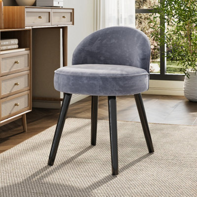 Grey dressing table chair deals with silver legs