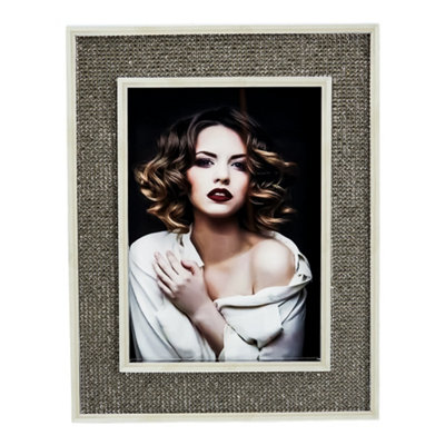 Modern Silver Vertical Sparkling Diamond Metal Photo Frame Picture Frames 5 x 7 Inch