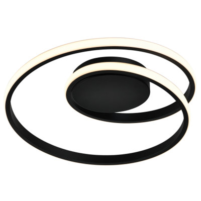 Modern Single Loop Strip Flush LED Powered Ceiling Light Fitting in ...