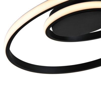 Modern Single Loop Strip Flush LED Powered Ceiling Light Fitting in ...