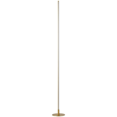 Modern Sleek Stick Style LED Standard Floor Lamp in Brush Gold with Foot Dimmer