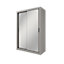 Modern Sliding Door Wardrobe with Mirror & Organiser Shelves in Grey (H2150mm x W1500mm x D600mm)