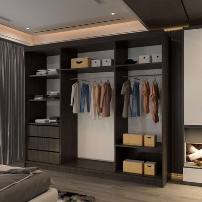 Modern Sliding Wardrobe LED Light - Full Length Mirror Center Panel ...