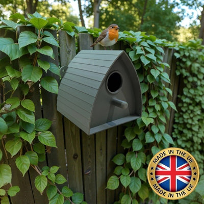 Modern Small Bird Nesting Box Green Triangular Garden Bird House for ...