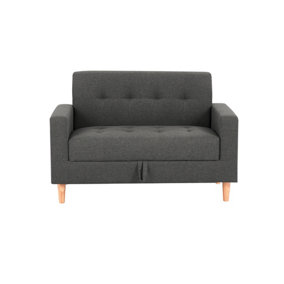 Modern Smart Sofa in a Box, Grey Fabric Sofa with Hidden Storage, 2 Seater