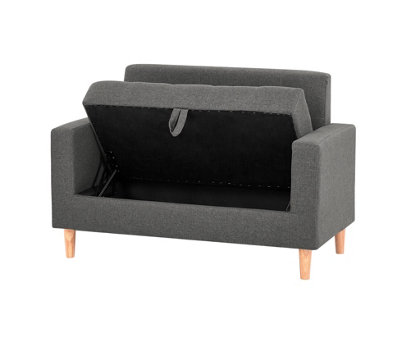 Modern Smart Sofa in a Box, Grey Fabric Sofa with Hidden Storage, 2 Seater