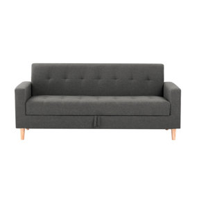 Modern Smart Sofa in a Box, Grey Fabric Sofa with Hidden Storage, 3 Seater