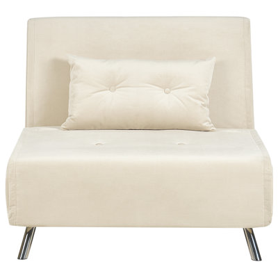 Modern Sofa Bed FARRIS Cream Velvet