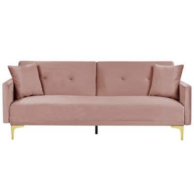 Modern Sofa Bed LUCAN Pink Velvet