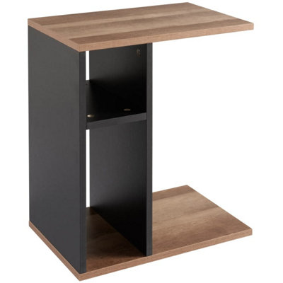 Modern Sofa Side Table With Open Storage Shelves, Living Room Coffee ...