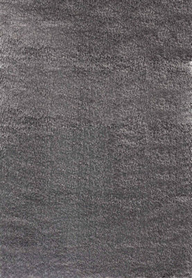 Modern Soft Plain Shimmer Shaggy Area Rugs Silver 80x150 cm