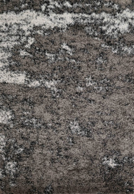 Modern Soft Two Tone Shimmer Shaggy Area Rugs Silver 160x230 cm