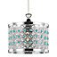 Modern Sparkly Ceiling Pendant Light Shade with Clear and Teal Beads